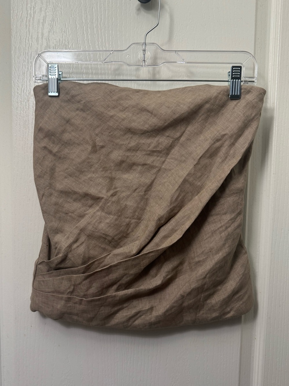 Strapless Mini Top in Taupe Linen Blend